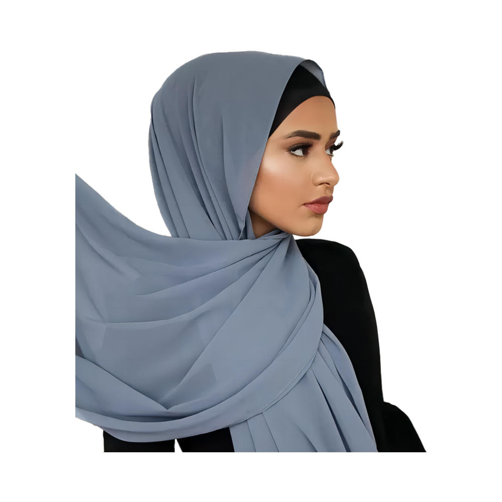 Cachecol de chiffon bolha de cor sólida para mulheres moda hijab macio lenço longo cachecóis enrolados