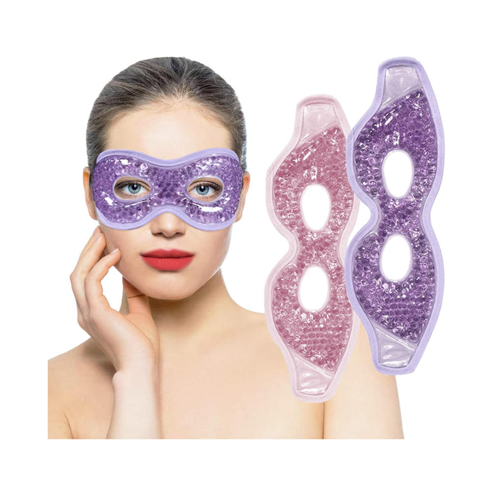 Máscara de olho de gel refrescante com orifícios para os olhos, gel reutilizável, pacotes de olhos frios para olhos inchados e inchaço
