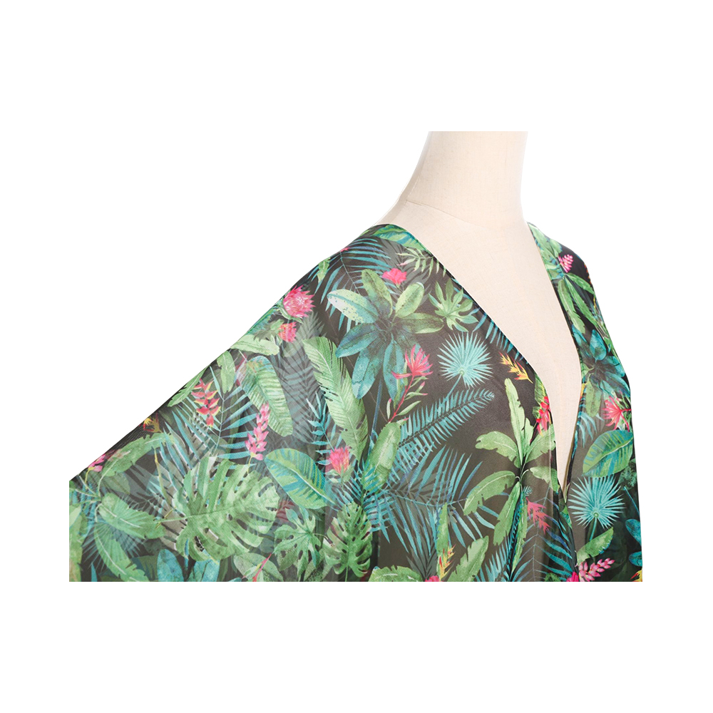 100% poliéster feminino verão cardigan chiffon floral cobrir solto blusa casual