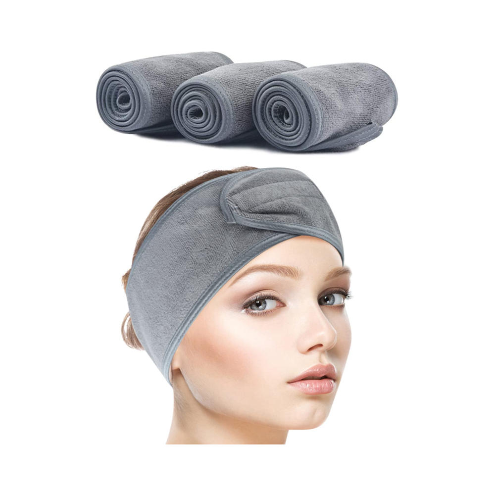 Sweat spa faixa de cabelo facial envoltório de cabeça toalha de cabelo antiderrapante elástico lavável faixa de maquiagem para lavar o rosto